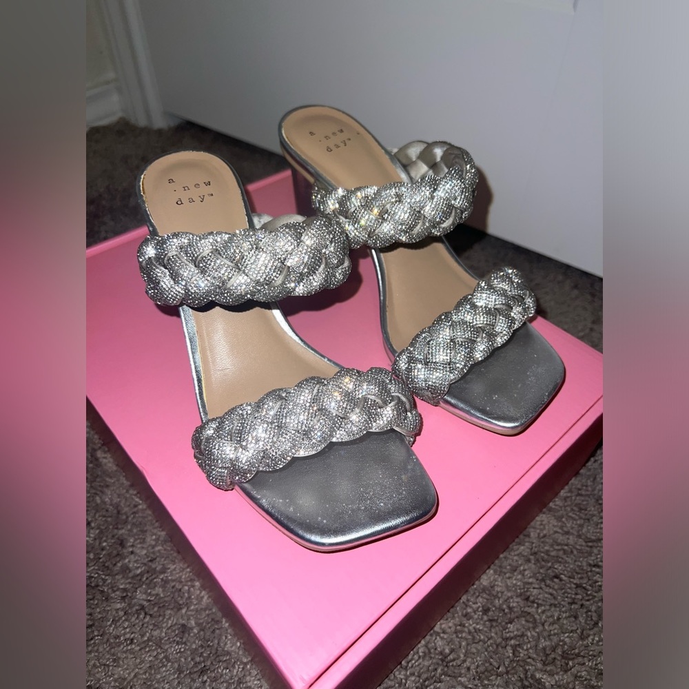 A New Day Basil Rhinestone Mule Heels